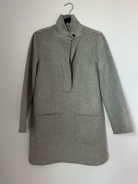 J. Crew Collection Gray Double-faced Cashmere Popover Coat Dress